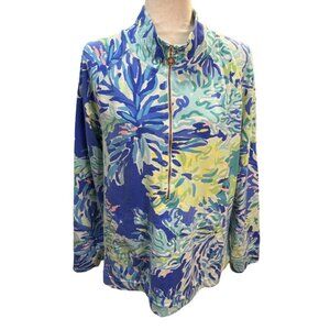 LILLY PULITZER JACKET Wade And Sea 1/2 Zip Skipper Popover Pockets No Tag Preppy